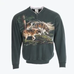 'Wolf' Button Sweatshirt