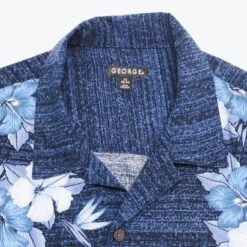 'Blue Flowers' Hawaiian Shirt -Carhartt || Harley Davidson Shop SHOP 811 cut