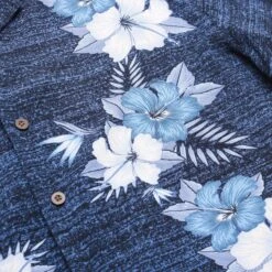 'Blue Flowers' Hawaiian Shirt -Carhartt || Harley Davidson Shop SHOP 812 cut